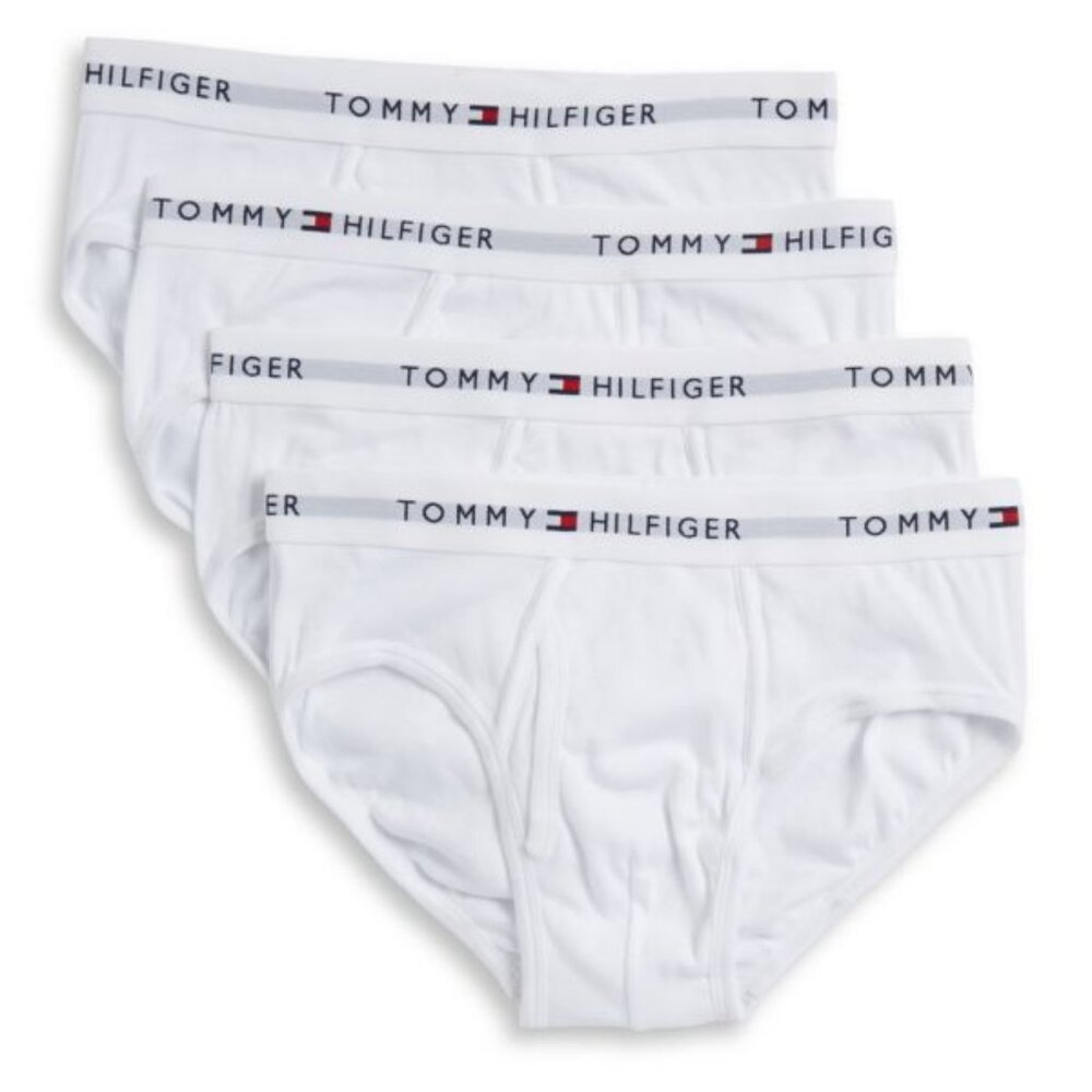Tommy Hilfiger Four Pack Classic Cotton Briefs Underwear White TH 4 09FF001100
